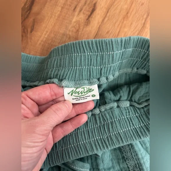 Bohemian Gauze Flowy Harem Cotton Tie Bottom Pants Womens S - Picture 6 of 11